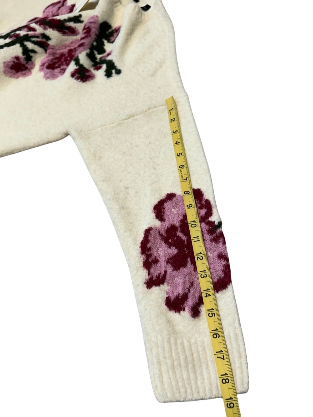 Ted Baker London Floral Sweater NWT Vanilla Ice Alpaca Blend Large MSRP $175 - Picture 11 of 13